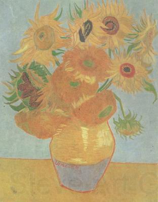 Vincent Van Gogh Still life:vase with Twelve Sunflowers (nn04) Spain oil painting art